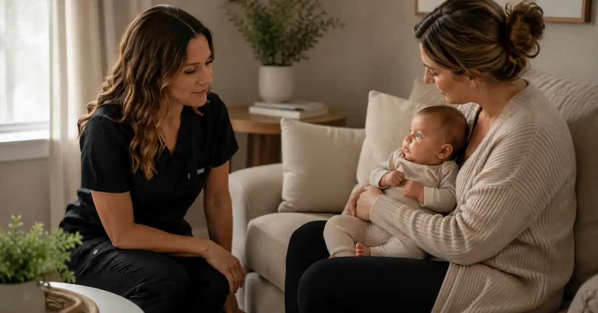 A parent comforting a baby after a fall